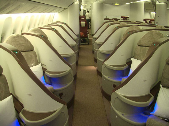 
The Premium Class cabin of Jet Airways Boeing 777.